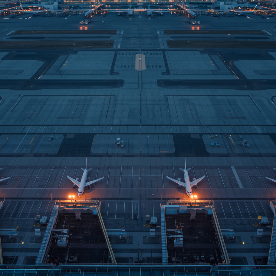 aerial image of an airport