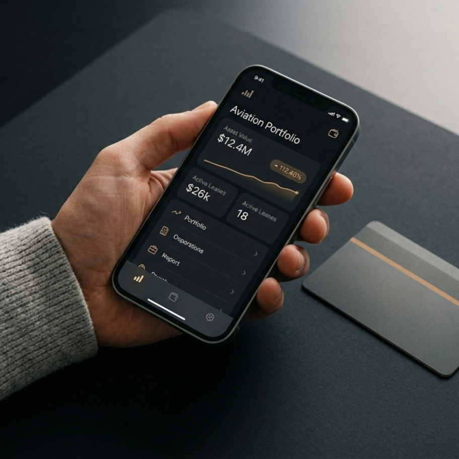 Aviation Portfolio showing on a mobile screen